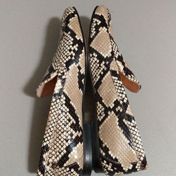 J. Crew Cecile AQ136 Smoking loafer leather reptile embossed size 9 - Picture 6 of 12